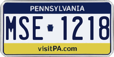 PA license plate MSE1218