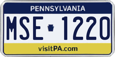 PA license plate MSE1220