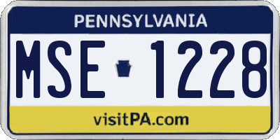 PA license plate MSE1228