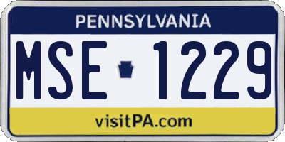 PA license plate MSE1229