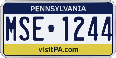 PA license plate MSE1244