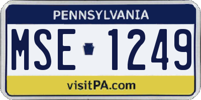 PA license plate MSE1249