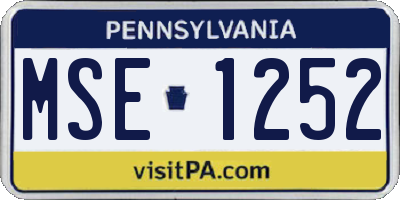 PA license plate MSE1252