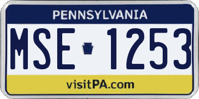 PA license plate MSE1253