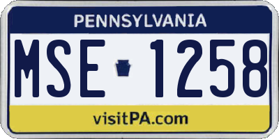 PA license plate MSE1258