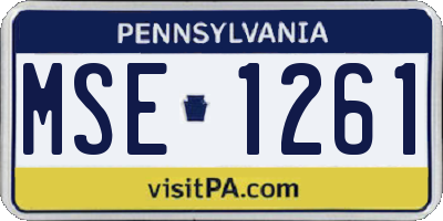 PA license plate MSE1261