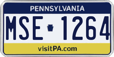 PA license plate MSE1264