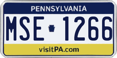 PA license plate MSE1266