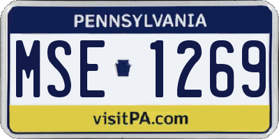 PA license plate MSE1269