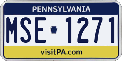 PA license plate MSE1271