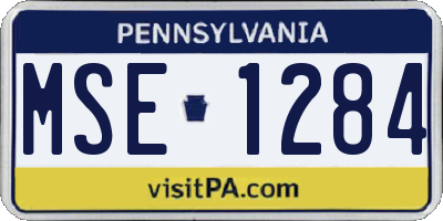 PA license plate MSE1284