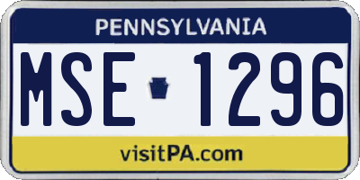 PA license plate MSE1296