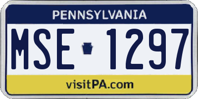 PA license plate MSE1297