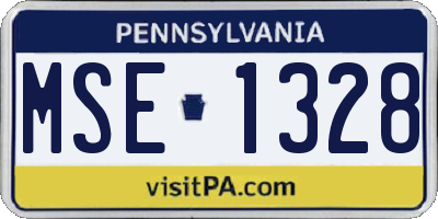 PA license plate MSE1328