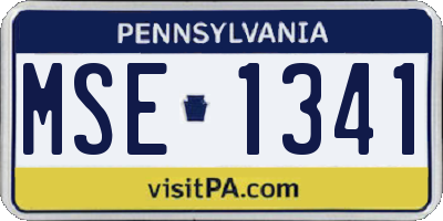 PA license plate MSE1341