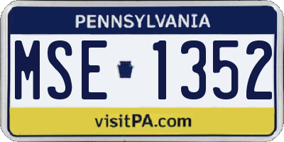 PA license plate MSE1352