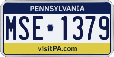 PA license plate MSE1379