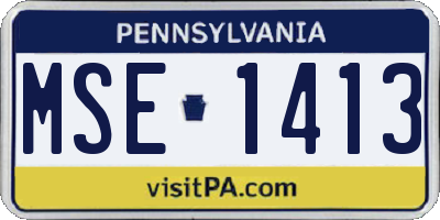 PA license plate MSE1413