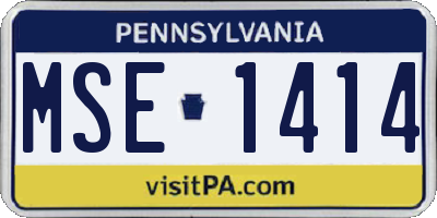 PA license plate MSE1414