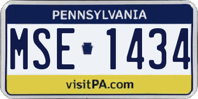 PA license plate MSE1434