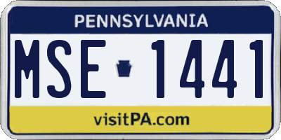 PA license plate MSE1441