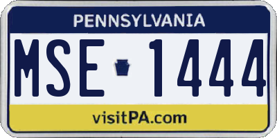 PA license plate MSE1444
