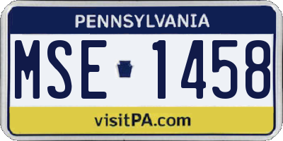 PA license plate MSE1458