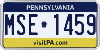 PA license plate MSE1459