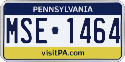 PA license plate MSE1464