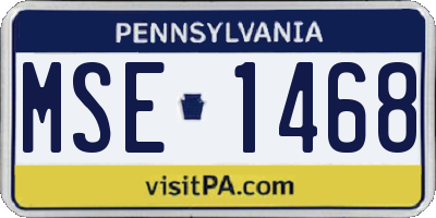 PA license plate MSE1468