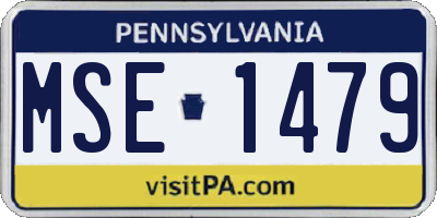 PA license plate MSE1479
