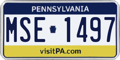 PA license plate MSE1497