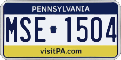 PA license plate MSE1504