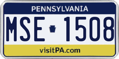 PA license plate MSE1508