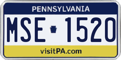 PA license plate MSE1520