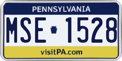 PA license plate MSE1528