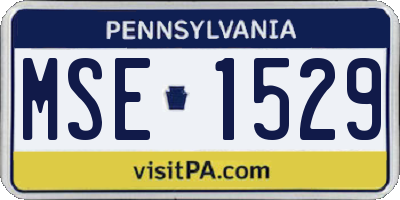 PA license plate MSE1529