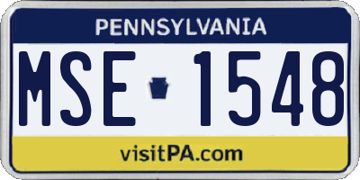 PA license plate MSE1548