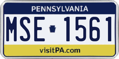 PA license plate MSE1561