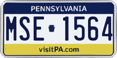 PA license plate MSE1564