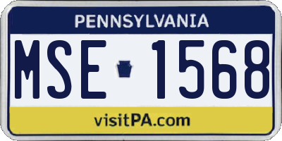 PA license plate MSE1568