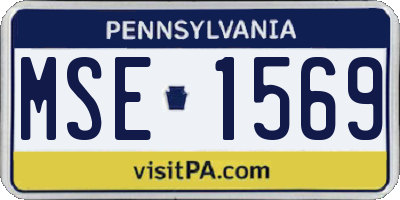 PA license plate MSE1569