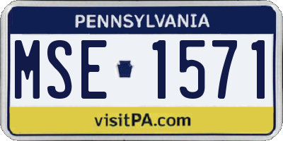 PA license plate MSE1571