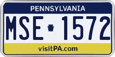 PA license plate MSE1572