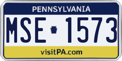 PA license plate MSE1573