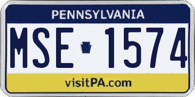 PA license plate MSE1574