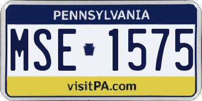 PA license plate MSE1575