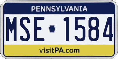 PA license plate MSE1584