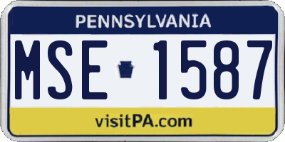 PA license plate MSE1587