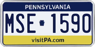 PA license plate MSE1590